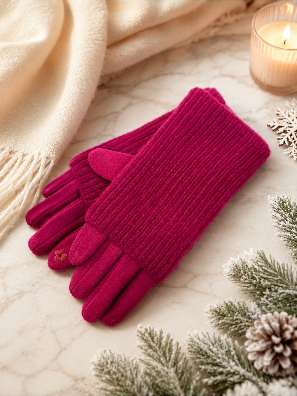 🆕❤️Fuschia One Size Glove w/Detachable Hand Warmer